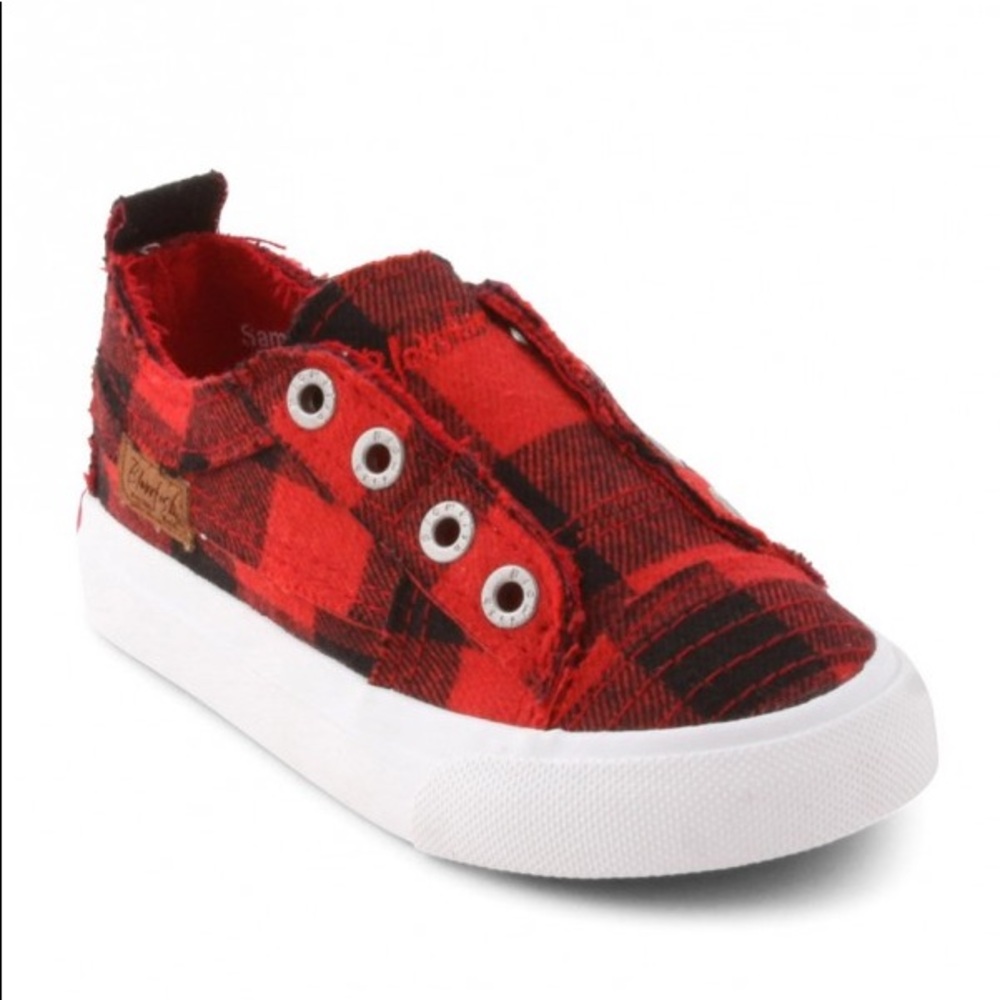 Buffalo plaid toddler shoes. Super cute and comfy.